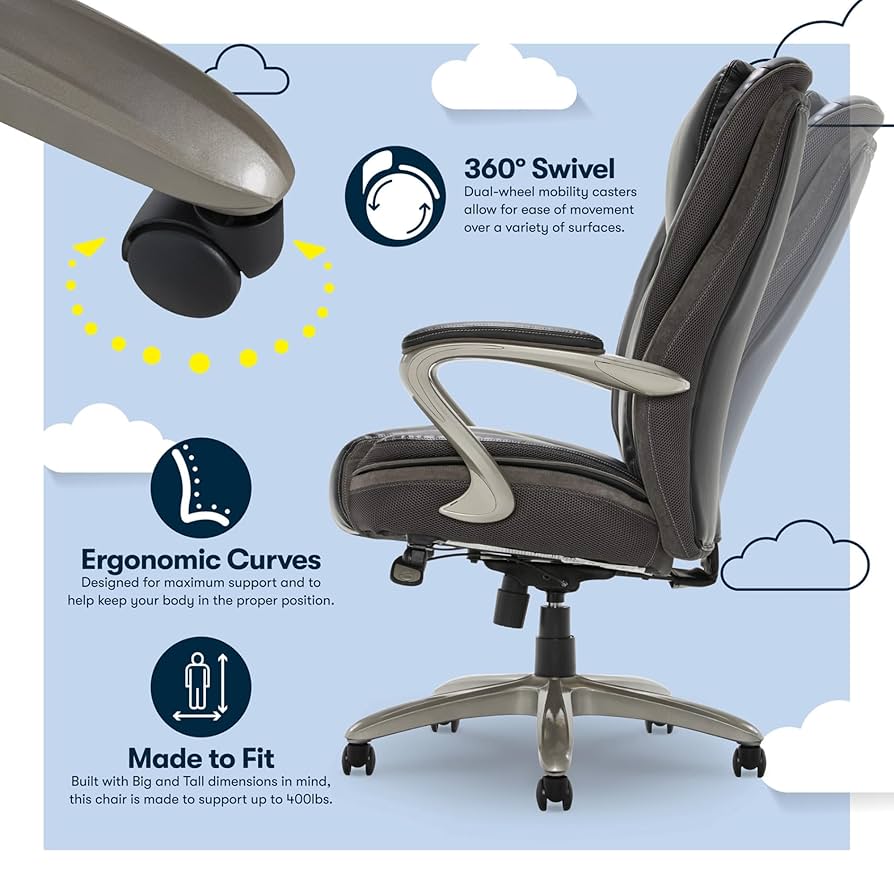 Amazon.com: Serta® Smart Layers™ Hensley Big & Tall Ergonomic Amazon.com: Serta® Smart Layers™ Hensley Big & Tall Ergonomic